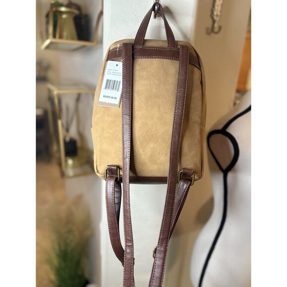 b.o.c Born Concept One Size Saddle/Chocolate Faux Leather Backpack Purse Bag NEW - Picture 2 of 3